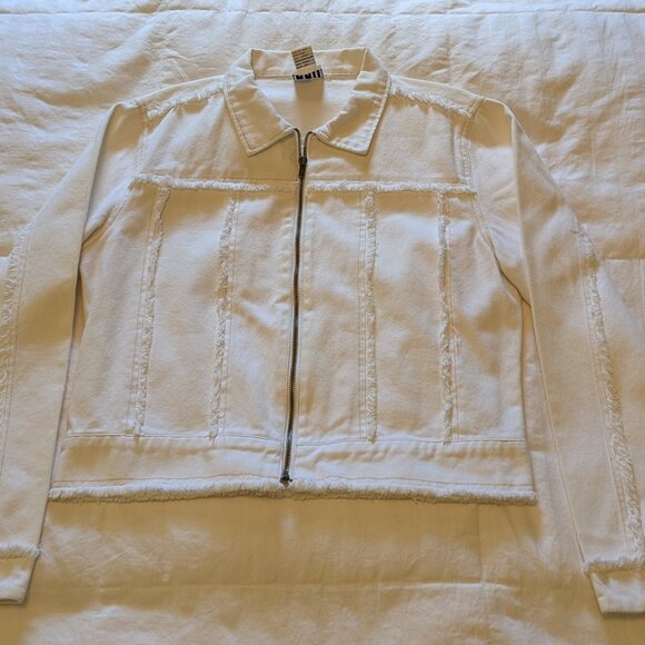 CLIO White Denim Jacket Size 8. - Picture 5 of 14